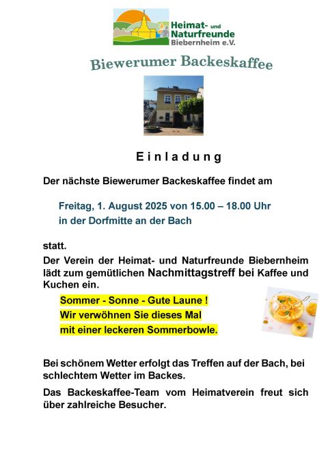 Biewerumer Backeskaffee August 2025